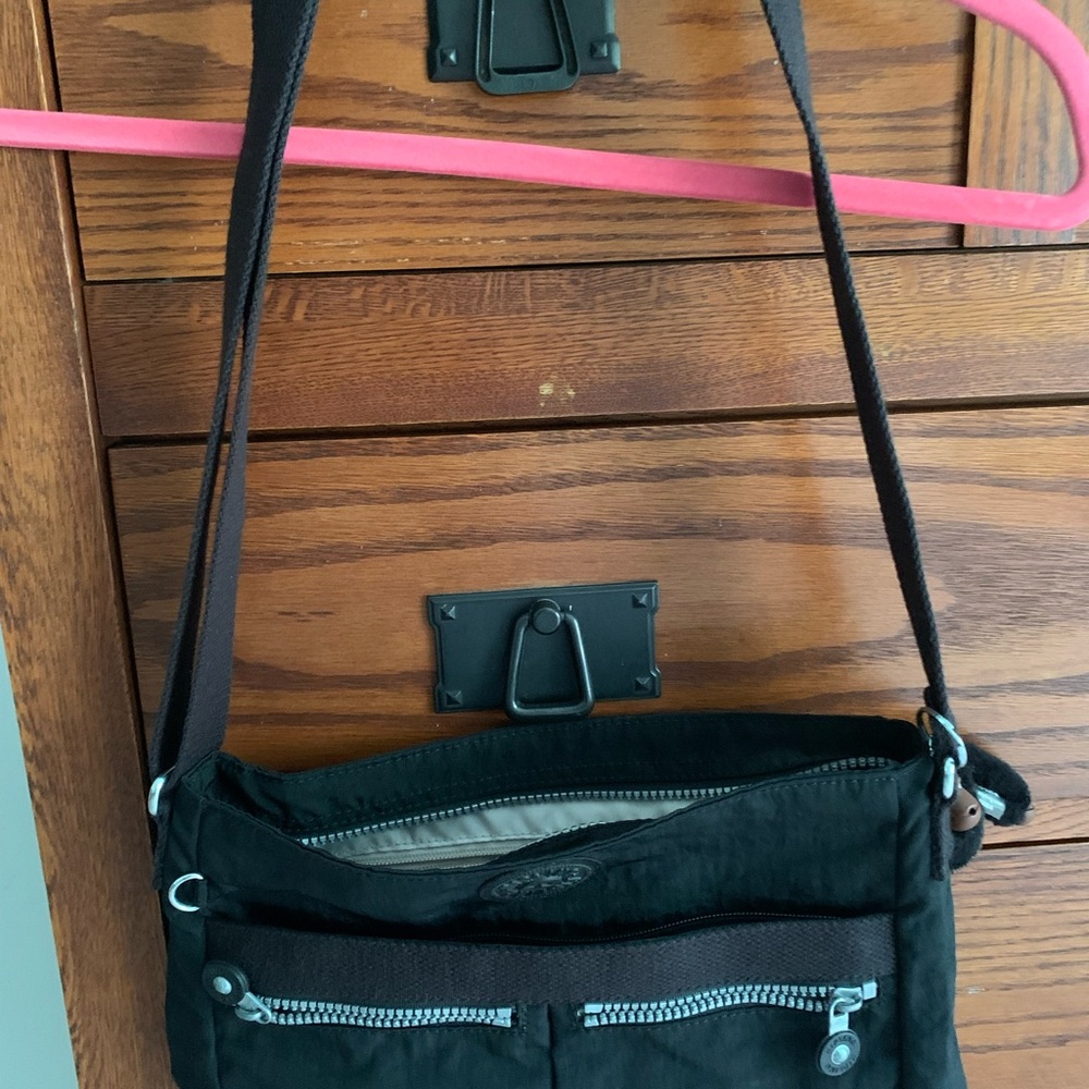 Kipling Black Crossbody Bag with Silver Accents